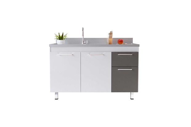 Gabinete para Cozinha em Mdf Kaus 84,5x113,5cm Branco E Gianduia - Cerocha