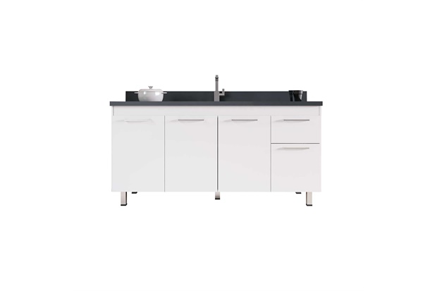 Gabinete para Cozinha em Mdf Kaus 84,5x143,5cm Branco - Cerocha