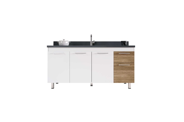 Gabinete para Cozinha em Mdf Kaus 84,5x143,5cm Branco E Berlin - Cerocha