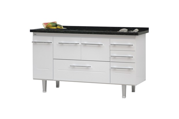 Gabinete para Cozinha em Mdf Life 150cm Branco - Bonatto