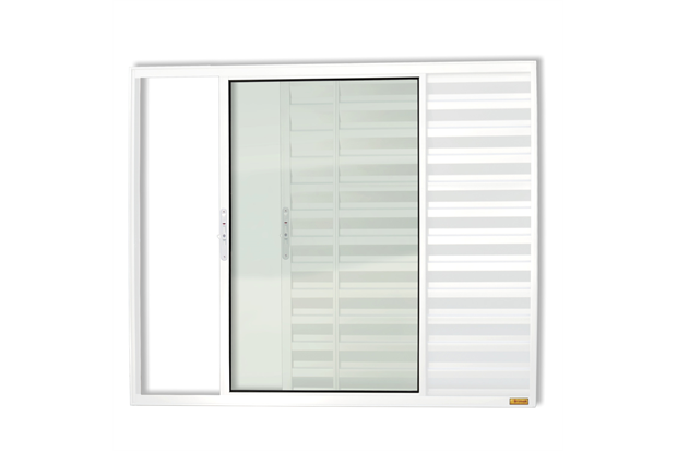 Janela Veneziana de Correr Esquerda com 3 Folhas em Alumínio Confort 100x80cm Branco - Brimak