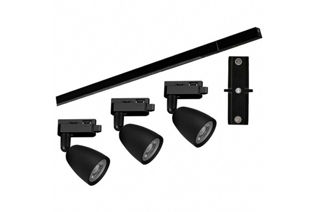 Kit 3 Spots Led com Trilho 6w Autovolt 3000k Preto - Taschibra  