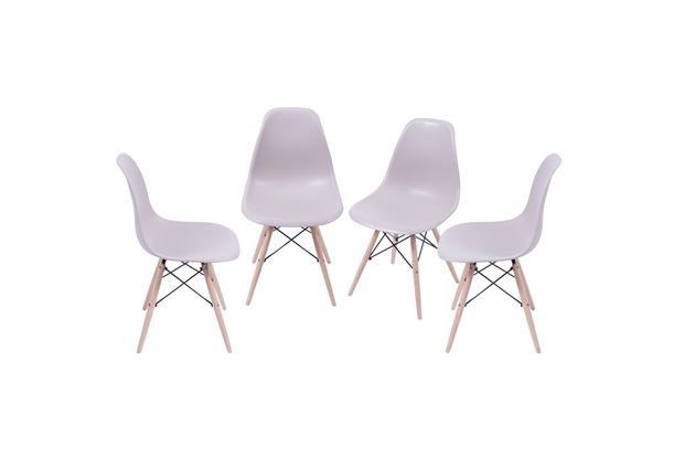 Kit Cadeira Eames com Base de Madeira Fendi com 4 Peças - Ór Design