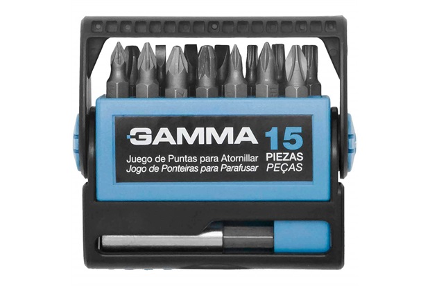Kit de Ponteiras para Parafusadeira com 15 Peças - Gamma