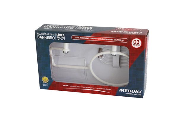 Kit Lavabo Slim 3 Peças Branco Cromado - Mebuki