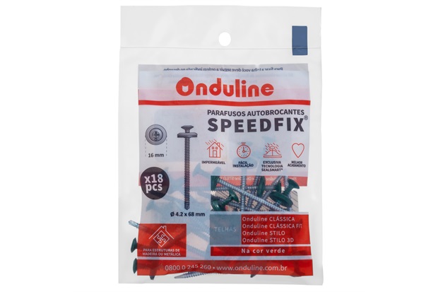 Kit Parafusos Autobrocantes Speedfix 4,2x68mm com 18 Unidades Verde - Onduline