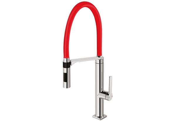 Misturador Monocomando para Cozinha de Mesa Doc Vermelho E Cromado - Docol