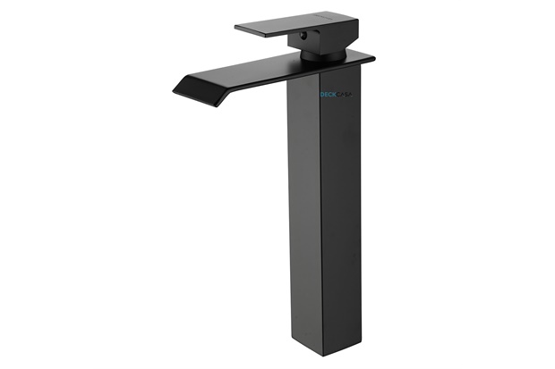 Misturador para Lavatório Monocomando Cascata Bica Alta Calha Metal Preto Dc-6006ap - Deckcasa