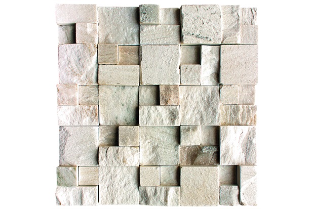 Mosaico em Pedra Natural Rústico Mármore Diverse Branco 30x30cm - Villas Deccor