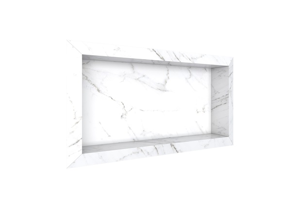 Nicho de Embutir em Porcelanato Polido Diamante 60x30cm Branco - Cozimax