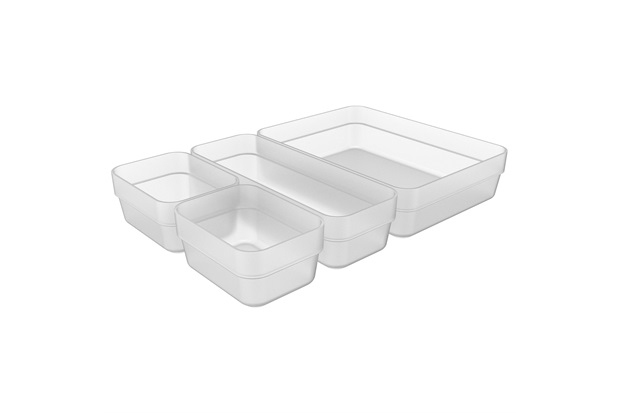 Organizador de Gaveta Logic 8,5x23cm Natural com 4 Peças - Ou