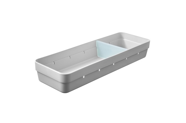 Organizador de Gaveta Logic com 2 Divisórias 35x11,5cm Branco Fechado - Ou