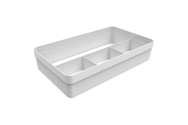 Organizador de Gaveta Logic com 4 Sessões 20x35cm Branco Fechado - Ou