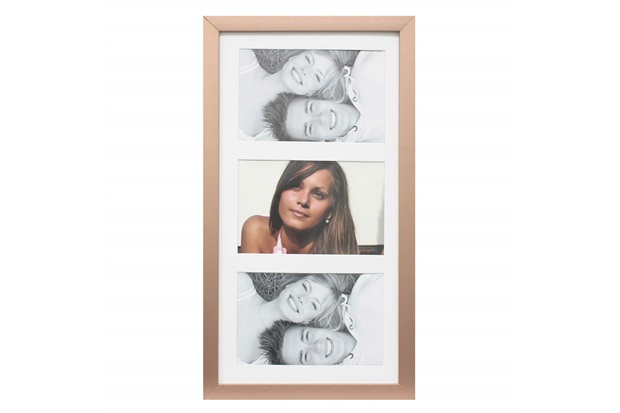 Painel Insta para 3 Fotos com Paspatur 18x38cm Cobre - Kapos