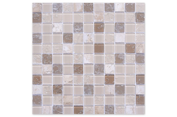 Pastilha de Vidro Elegance Sand Stone 29,5x29,5cm Bege - Glassline