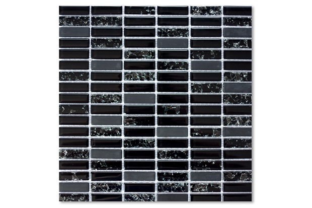 Pastilha de Vidro Lantic 31x31cm Preto - Glassline