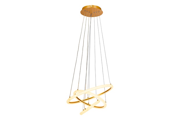 Pendente em Alumínio E Aço Led Integrado Space 49w Dourado - Bronzearte 