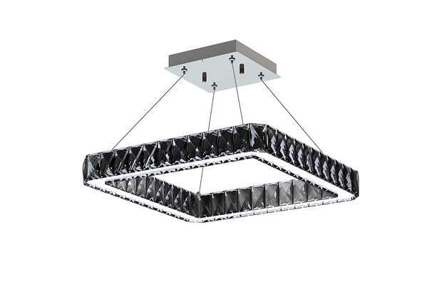 Pendente em Cristal com Placa Led 14w 4000k Tokyo Inox - Bronzearte 