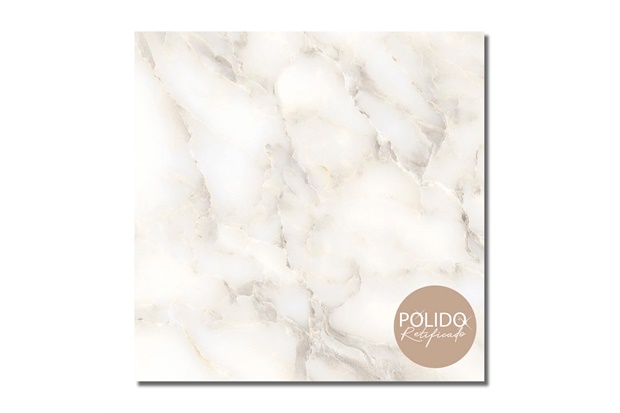 Piso Cerâmico Polido Retificado Lunar Branco 66x66cm - Formigres