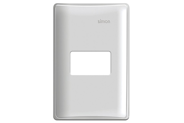 Placa 4x2 com Suporte 1 Posto Horizontal Simon 19 Branca - Simon