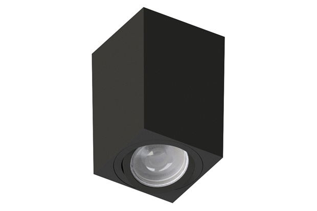 Plafon Tower Quadrado Face Plana 12w Bivolt Preto  - Saveenergy