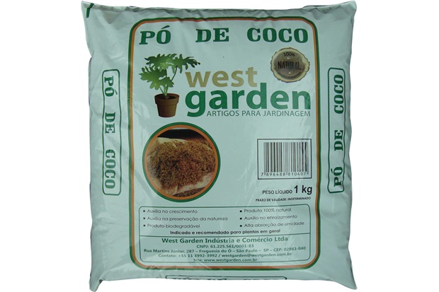 Pó de Coco Saco com 1kg - West Garden