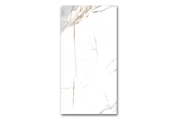 Porcelanato Polido Retificado Calacata Oro Lux 90x180cm Branco - Biancogres