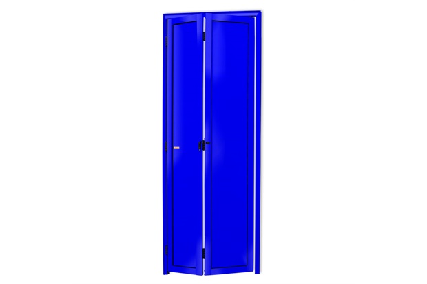 Porta Camarão Direita L25 com Lambri em Alumínio 210x60cm Azul - Brimak