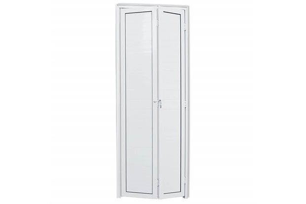 Porta Camarão Esquerda com Lambri em Alumínio Linha 25 210x80cm Branca - Brimak