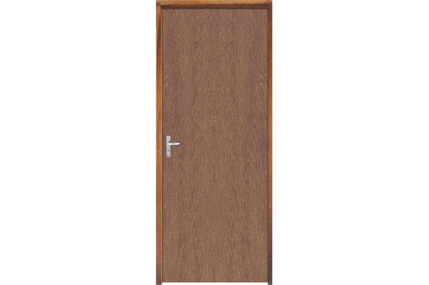 Porta com Miolo Semi Oco Montada Direita Imbuia Lisa 210x62cm Natural - Sidney Esquadrias 