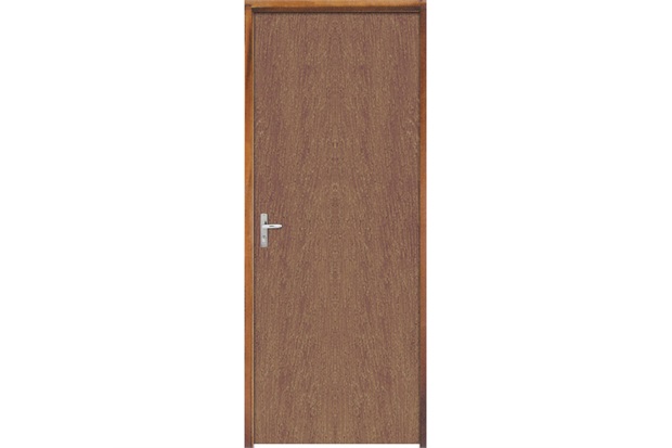 Porta com Miolo Semi Oco Montada Direita Imbuia Lisa 210x72cm Natural - Sidney Esquadrias 