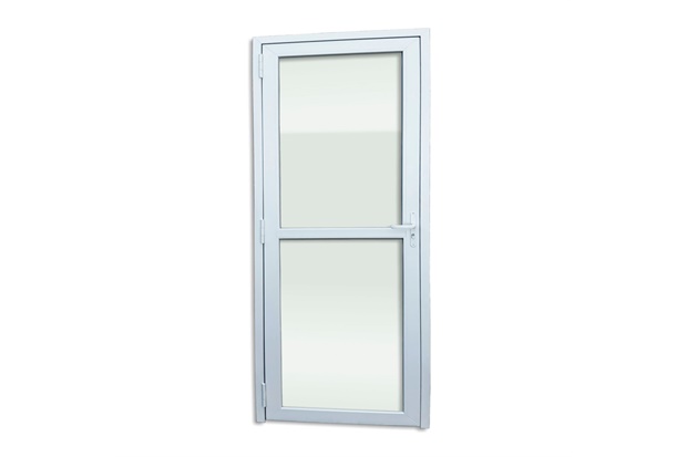 Porta de Giro Direita Itec com 2 Vidro E Inferior Temperado em Pvc 216x80cm Branca - Brimak