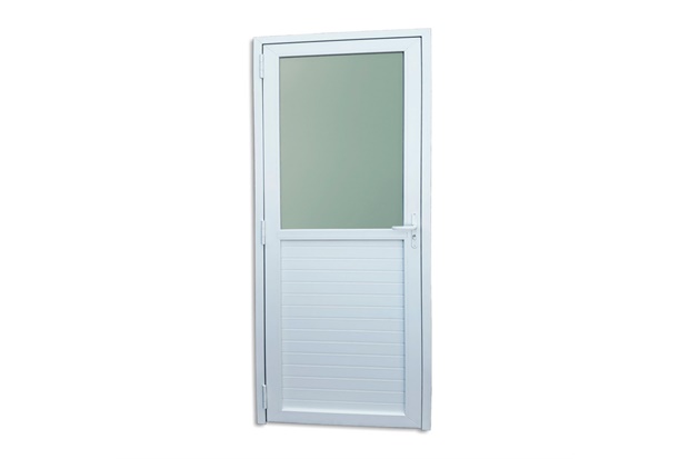 Porta de Giro Direita Itec com Vidro Boreal em Pvc 216x90cm Branca - Brimak