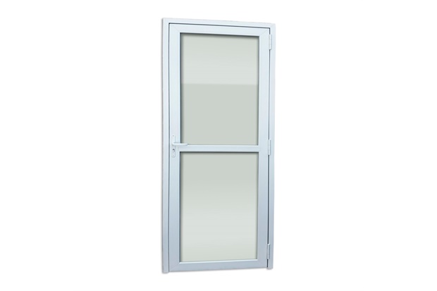 Porta de Giro Esquerda Itec com 2 Vidros E Inferior Temperado em Pvc 216x70cm Branca - Brimak