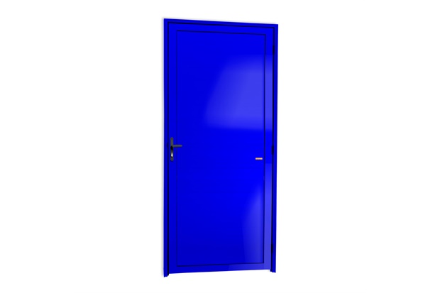 Porta de Giro Esquerda Super 25 com Lambri em Alumínio 210x100cm Azul - Brimak