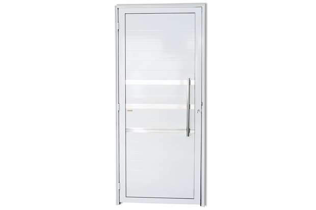 Porta Direita com Friso E Puxador em Alumínio Super 25 210x80cm Branca - Brimak