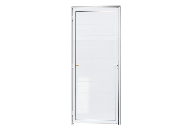 Porta Direita com Lambri em Alumínio Super 25 210x70cm Branca - Brimak