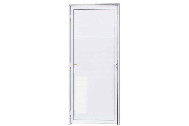 Porta Direita com Lambri em Alumínio Super 25 210x80cm Branca - Brimak