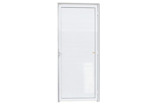 Porta Esquerda com Lambri em Alumínio Super 25 210x80cm Branca - Brimak