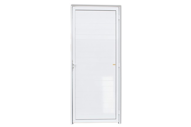 Porta Esquerda com Lambri em Alumínio Super 25 210x90cm Branca - Brimak