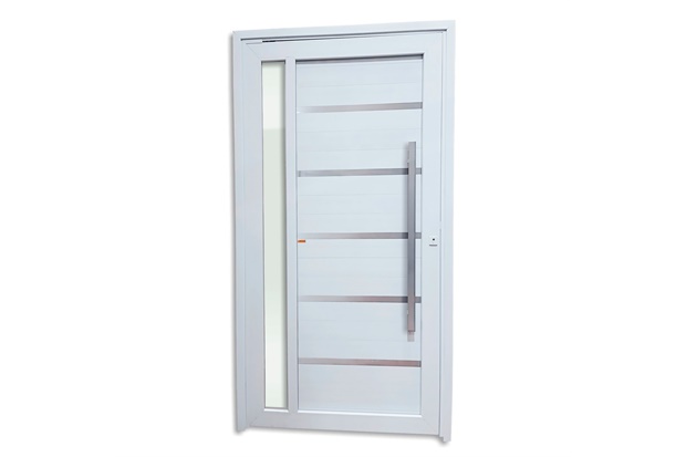 Porta Pivotante Direita Miraggio Tecplus 100 em Pvc 216x100cm Branca - Brimak