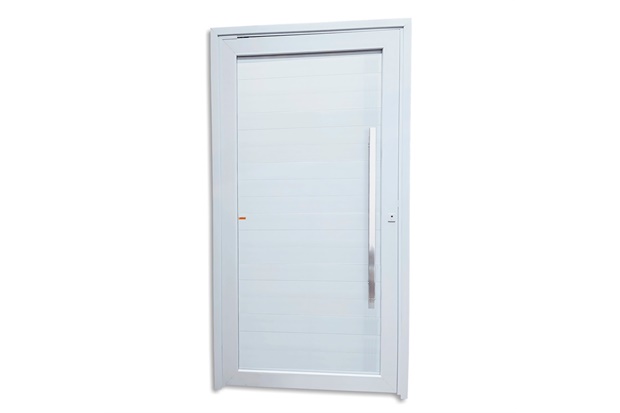 Porta Pivotante Direita Tecplus 100 com Lambri em Pvc 216x100cm Branca - Brimak