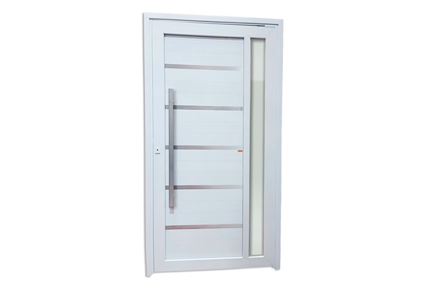 Porta Pivotante Esquerda Miraggio Tecplus 100 em Pvc 216x130cm Branca - Brimak