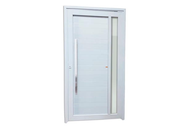 Porta Pivotante Esquerda Visione Tecplus 100 em Pvc 216x100cm Branca - Brimak