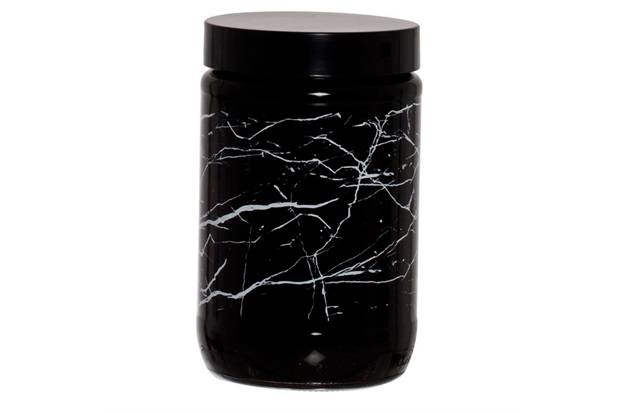 Pote Decorado Marmorizado Preto E Branco 660ml - Fratelli