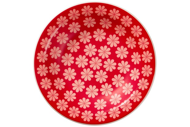 Prato Fundo em Cerâmica Daily Floreal Renda 23cm Vermelho - Oxford