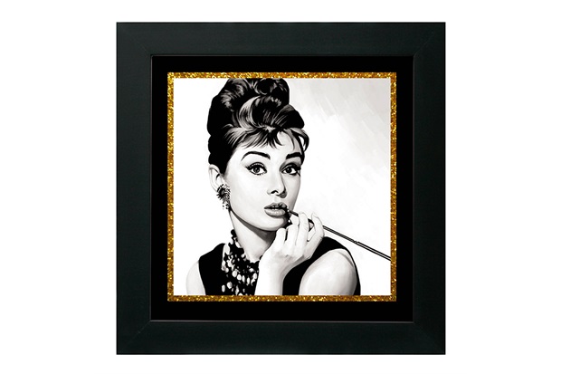 Quadro Decorativo com Vidro Audrey Hepburn Ii 30x30cm - Kapos