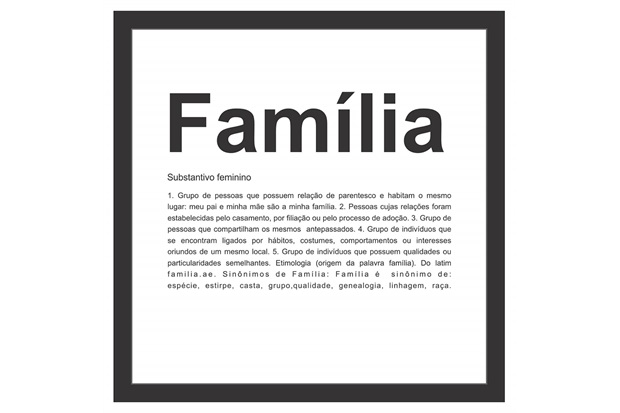 Quadro sem Vidro Família 27x27cm Preto - Kapos