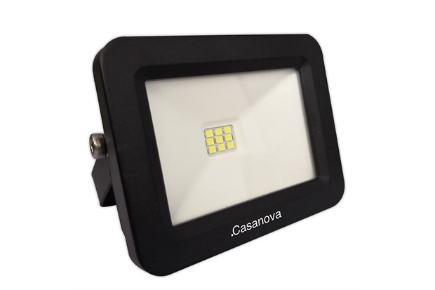 Refletor Led Retangular 10w Bivolt Preto 5500k Luz Branca - Casanova