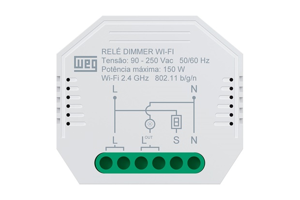 Relé Dimmer 10a Wi-Fi Bivolt Branco - WEG